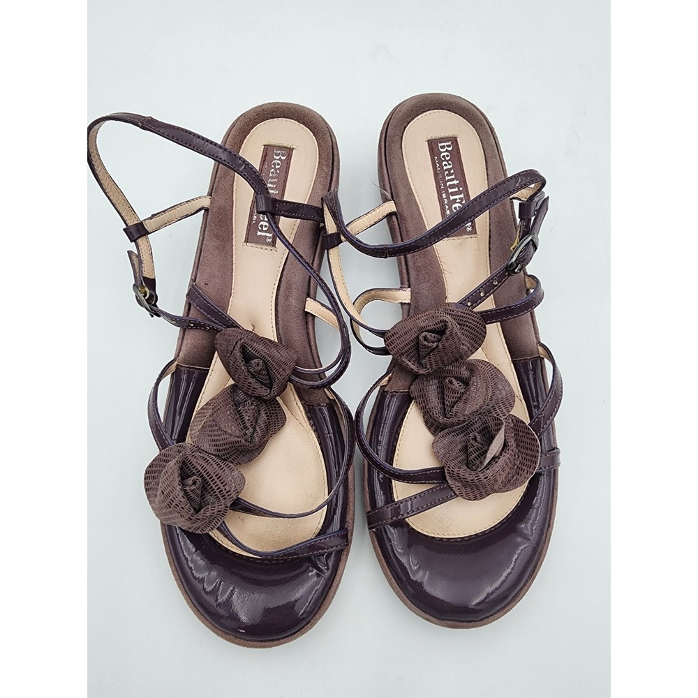 Beautifeel Women's Sandals Size 39 Patent Leather And Suede